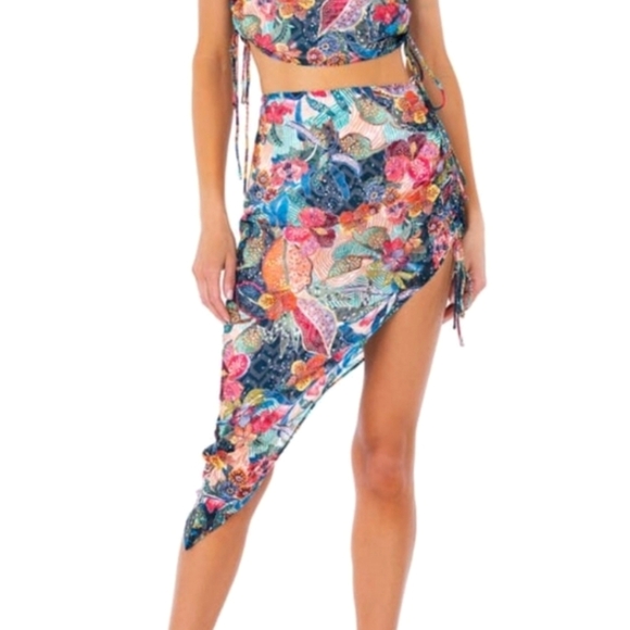 NEW Amanda Uprichard Tropical VACATION  Sarong Style Skirt Size Large - Picture 13 of 16